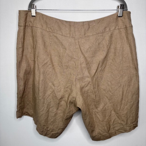 Eileen Fisher Linen Shorts Womens Size 18 Tan Beige Casual Lightweight - Picture 5 of 8